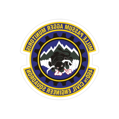 460th Civil Engineer Squadron (U.S. Air Force) REVERSE PRINT Transparent STICKER-2" × 2"-The Sticker Space