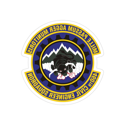 460th Civil Engineer Squadron (U.S. Air Force) REVERSE PRINT Transparent STICKER-3" × 3"-The Sticker Space