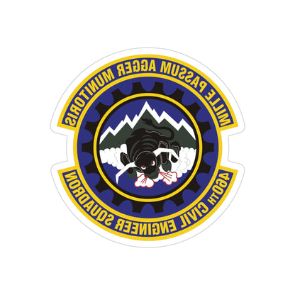 460th Civil Engineer Squadron (U.S. Air Force) REVERSE PRINT Transparent STICKER-4" × 4"-The Sticker Space