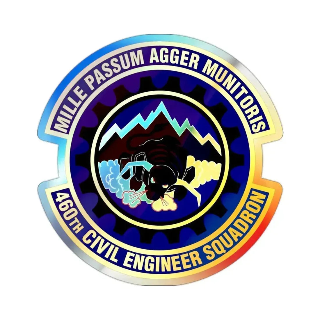 460th Civil Engineer Squadron (U.S. Air Force) Holographic STICKER Die-Cut Vinyl Decal 2 Inch Holographic - The Sticker Space