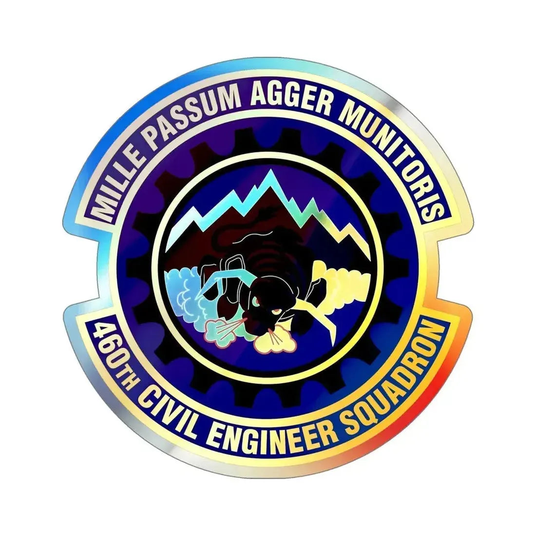 460th Civil Engineer Squadron (U.S. Air Force) Holographic STICKER Die-Cut Vinyl Decal 5 Inch Holographic - The Sticker Space