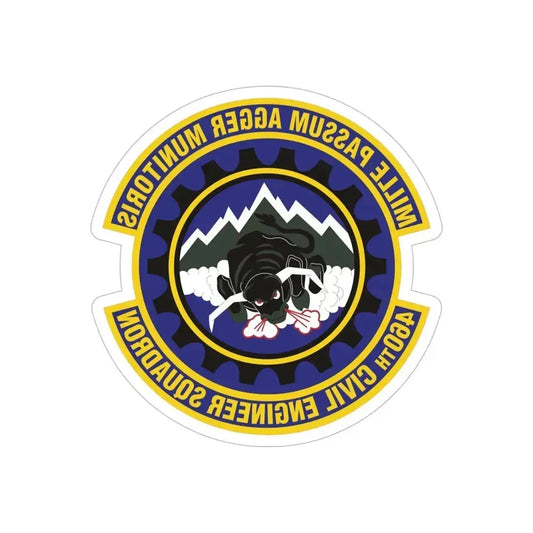 460th Civil Engineer Squadron (U.S. Air Force) REVERSE PRINT Transparent Die-Cut STICKER 6 Inch Die-Cut Transparent - The Sticker Space