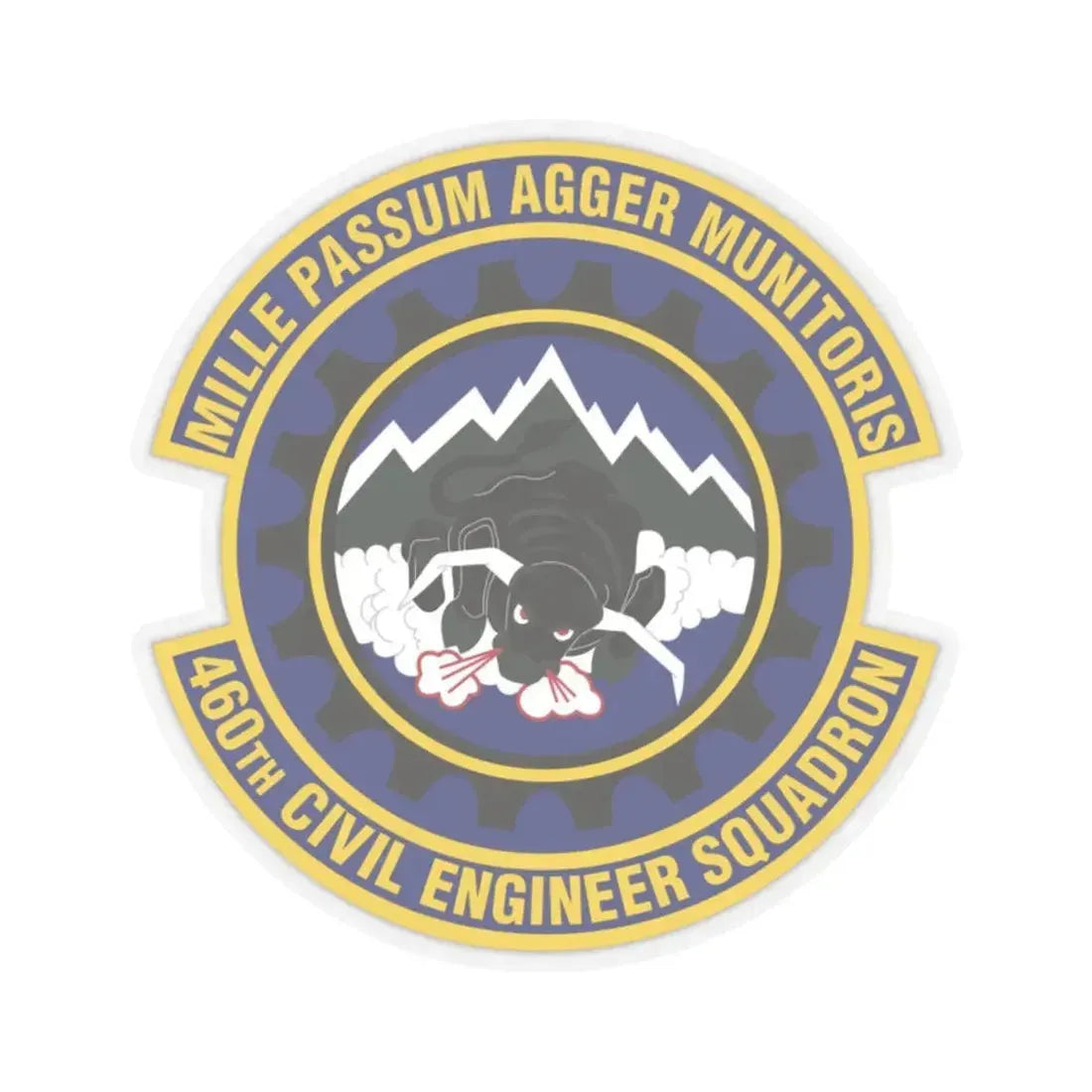 460th Civil Engineer Squadron (U.S. Air Force) STICKER Vinyl Kiss-Cut Decal 2 Inch Transparent - The Sticker Space