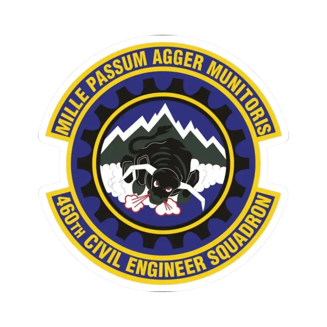 460th Civil Engineer Squadron (U.S. Air Force) STICKER Vinyl Kiss-Cut Decal 2 Inch White - The Sticker Space