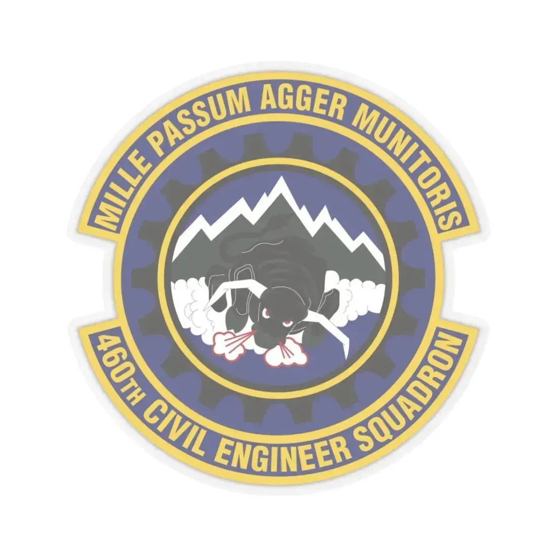 460th Civil Engineer Squadron (U.S. Air Force) STICKER Vinyl Kiss-Cut Decal 3 Inch Transparent - The Sticker Space