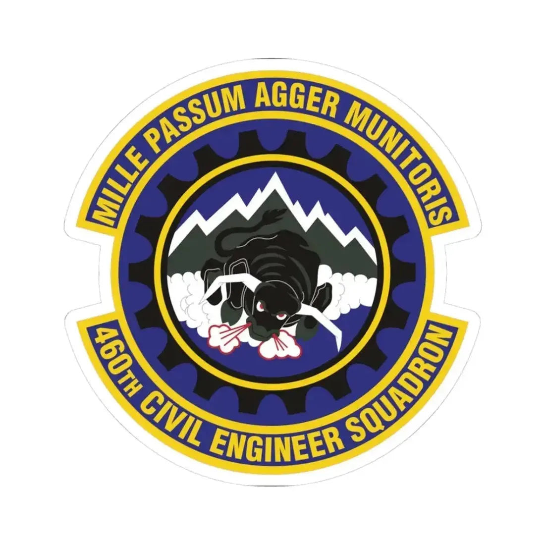 460th Civil Engineer Squadron (U.S. Air Force) STICKER Vinyl Kiss-Cut Decal 3 Inch White - The Sticker Space