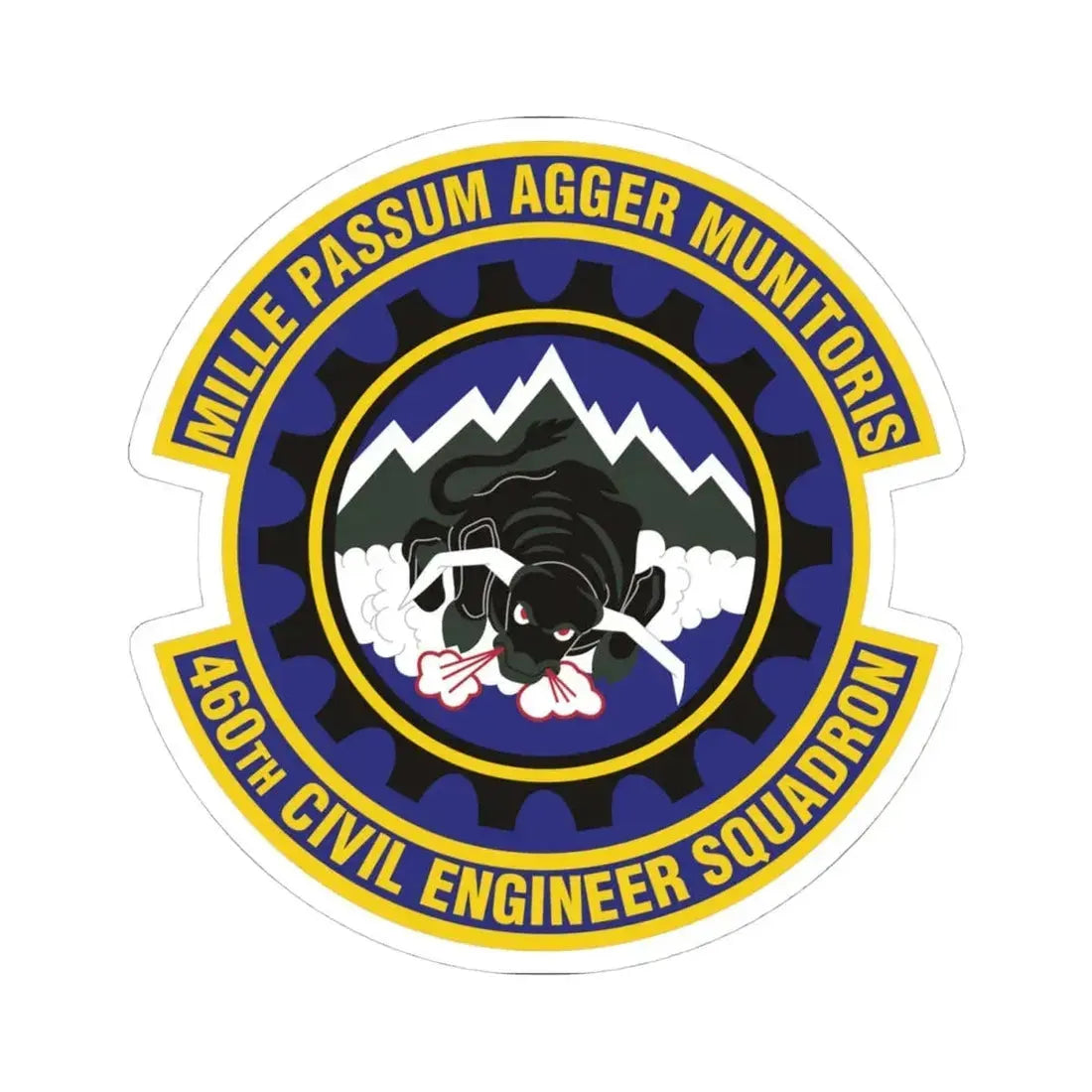 460th Civil Engineer Squadron (U.S. Air Force) STICKER Vinyl Kiss-Cut Decal 4 Inch White - The Sticker Space