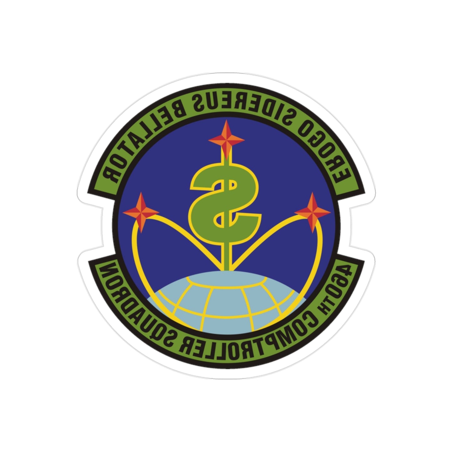 460th Comptroller Squadron (U.S. Air Force) REVERSE PRINT Transparent STICKER-2" × 2"-The Sticker Space