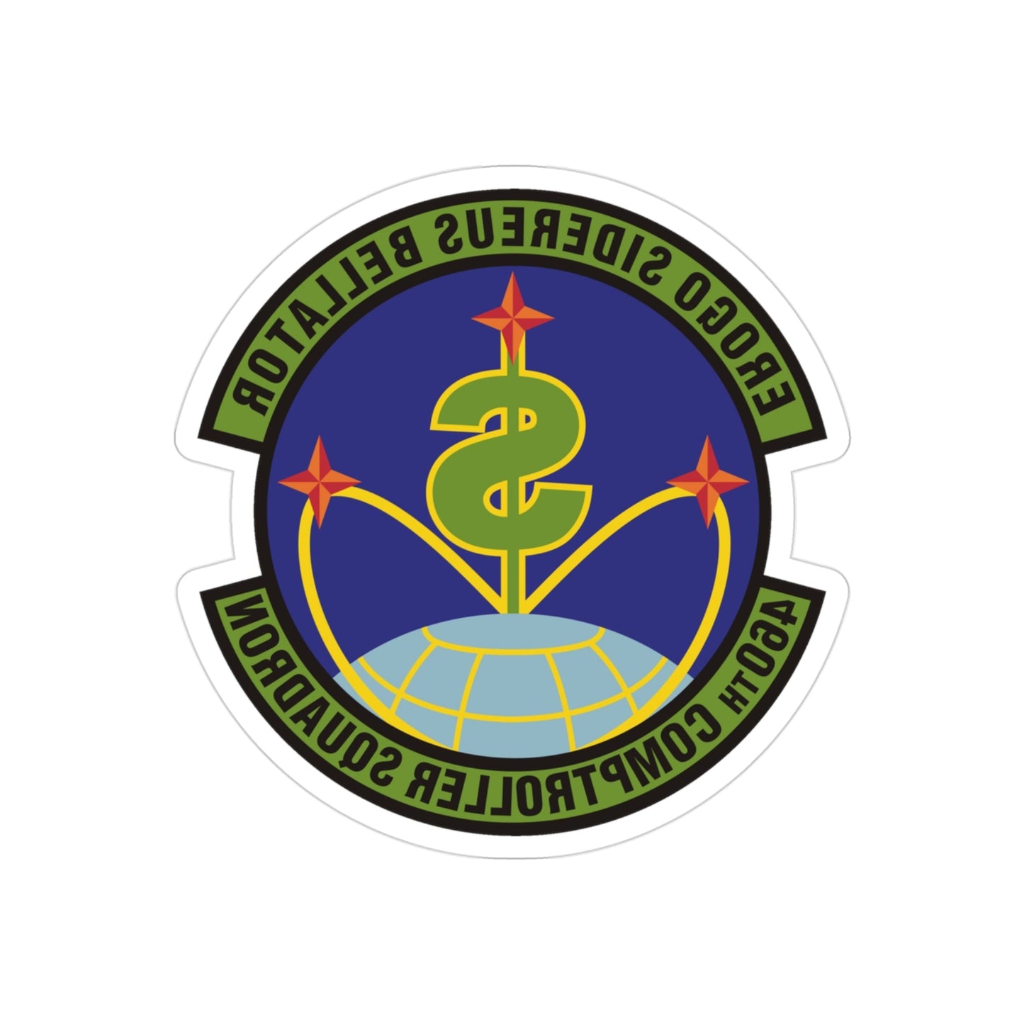 460th Comptroller Squadron (U.S. Air Force) REVERSE PRINT Transparent STICKER-3" × 3"-The Sticker Space