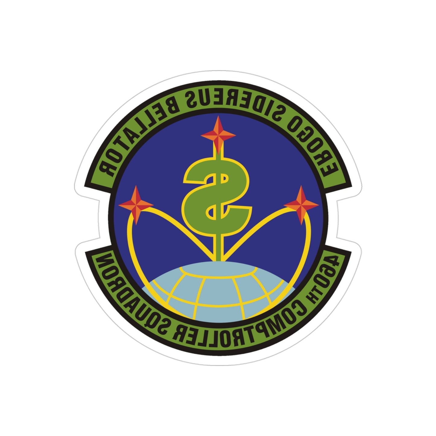 460th Comptroller Squadron (U.S. Air Force) REVERSE PRINT Transparent STICKER-4" × 4"-The Sticker Space