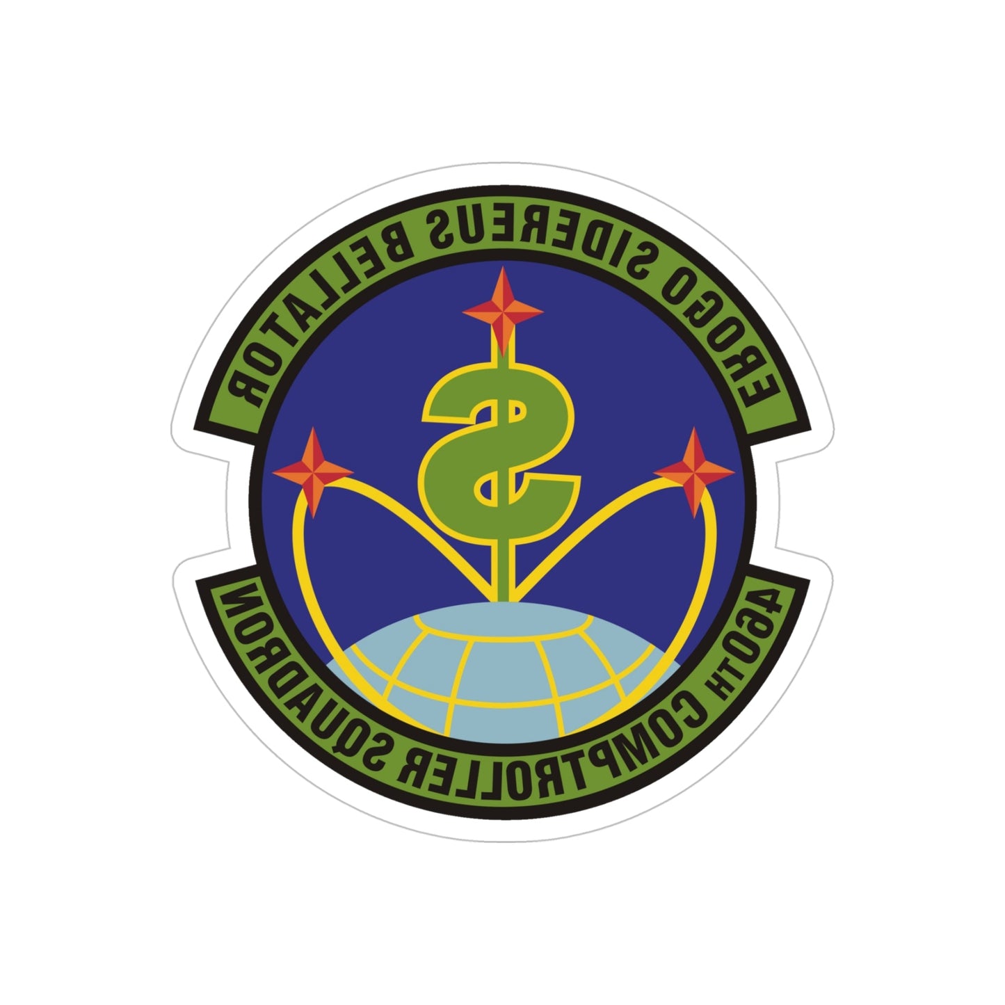 460th Comptroller Squadron (U.S. Air Force) REVERSE PRINT Transparent STICKER-5" × 5"-The Sticker Space