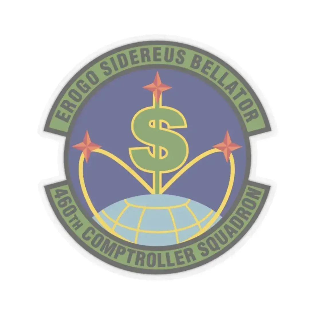 460th Comptroller Squadron (U.S. Air Force) STICKER Vinyl Kiss-Cut Decal 2 Inch Transparent - The Sticker Space