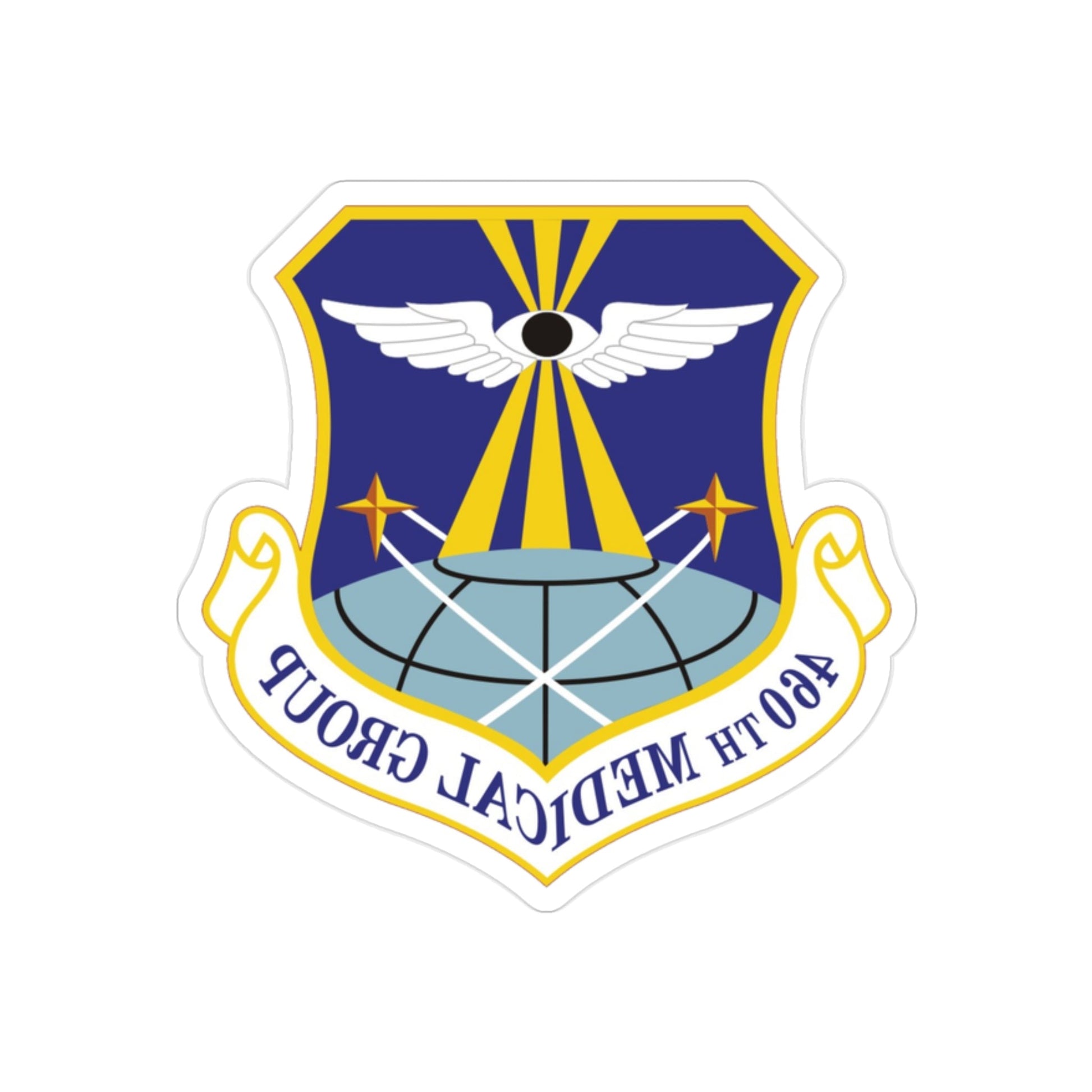 460th Medical Group (U.S. Air Force) REVERSE PRINT Transparent STICKER-2" × 2"-The Sticker Space