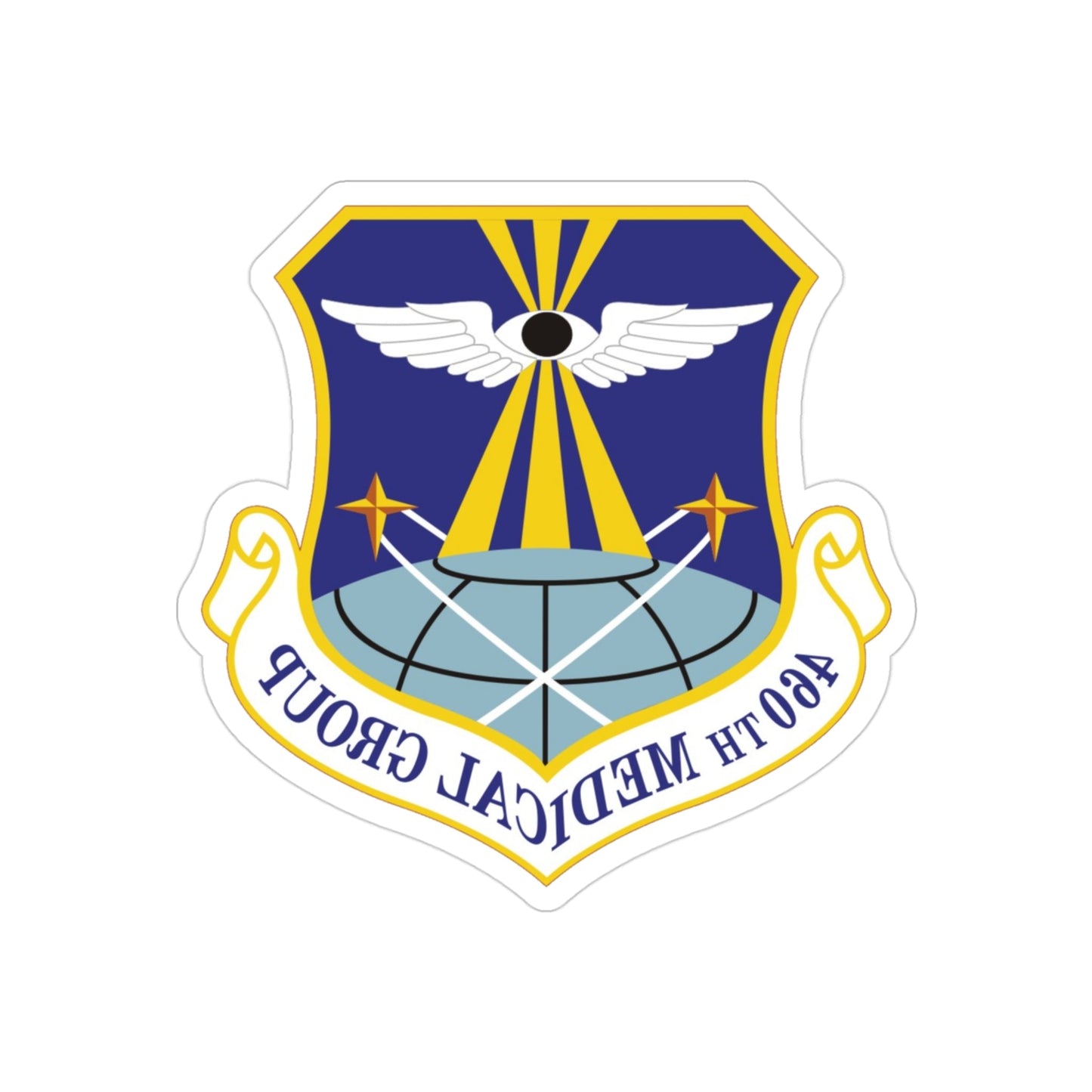 460th Medical Group (U.S. Air Force) REVERSE PRINT Transparent STICKER-3" × 3"-The Sticker Space