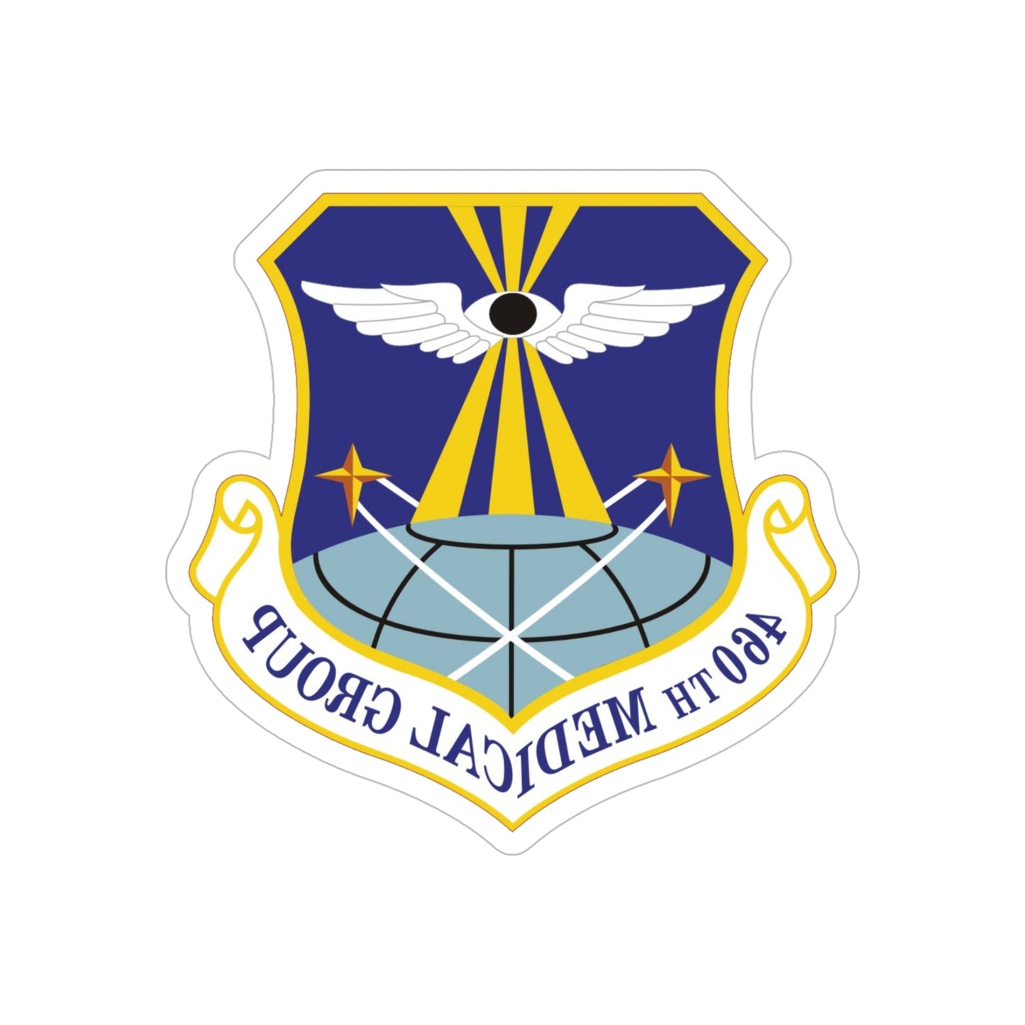 460th Medical Group (U.S. Air Force) REVERSE PRINT Transparent STICKER-5" × 5"-The Sticker Space