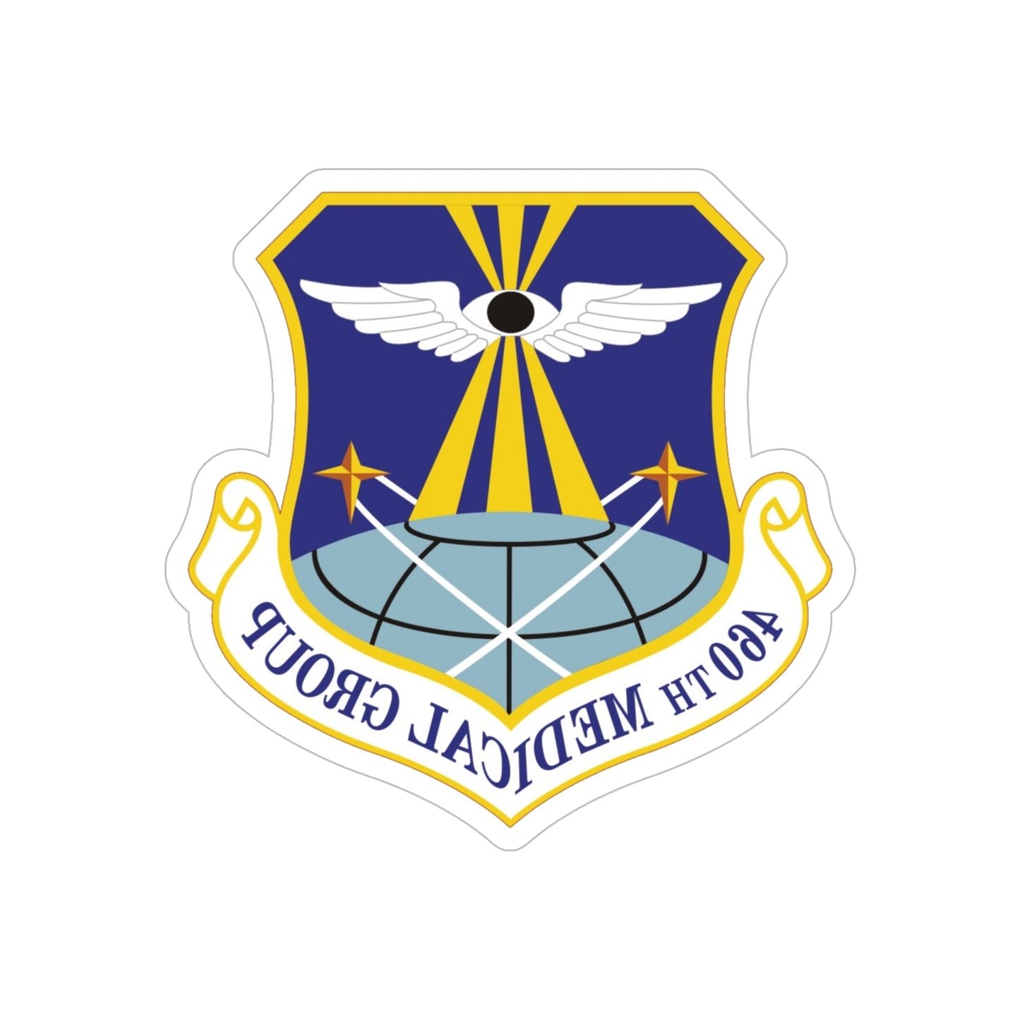 460th Medical Group (U.S. Air Force) REVERSE PRINT Transparent STICKER-6" × 6"-The Sticker Space