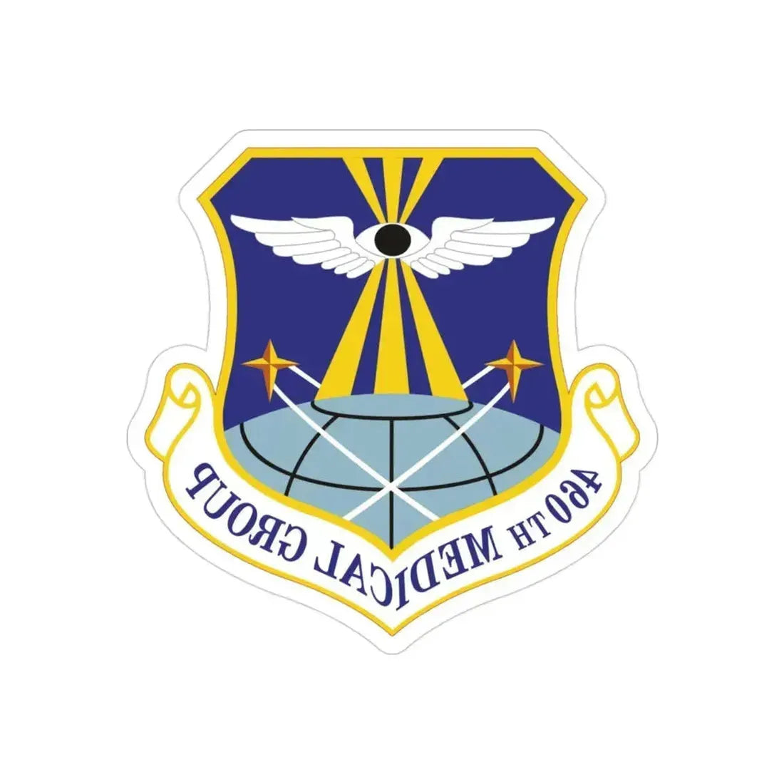 460th Medical Group (U.S. Air Force) REVERSE PRINT Transparent Die-Cut STICKER 3 Inch Die-Cut Transparent - The Sticker Space