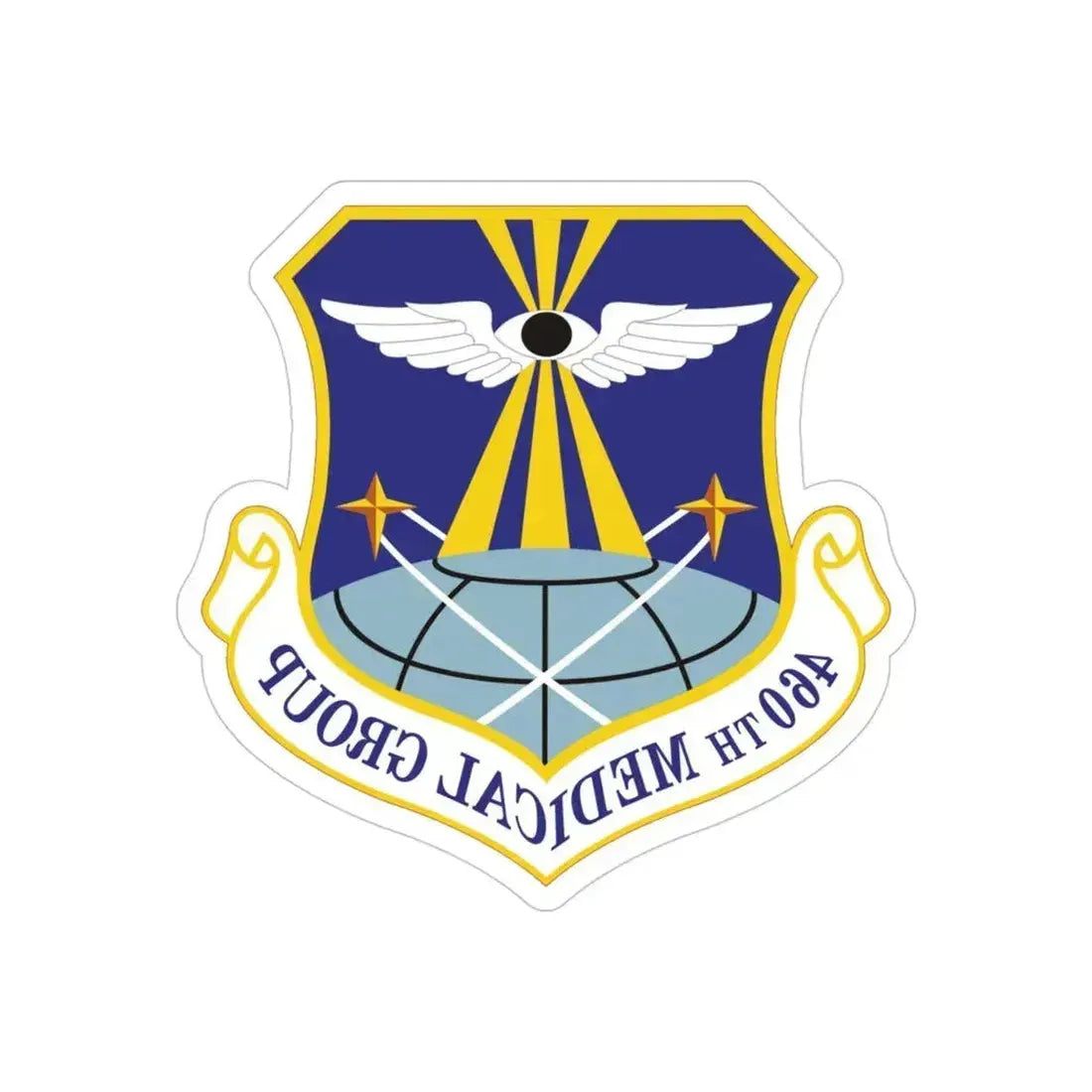 460th Medical Group (U.S. Air Force) REVERSE PRINT Transparent Die-Cut STICKER 4 Inch Die-Cut Transparent - The Sticker Space