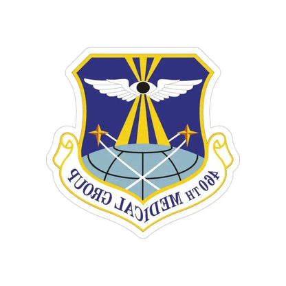 460th Medical Group (U.S. Air Force) REVERSE PRINT Transparent Die-Cut STICKER 4 Inch Die-Cut Transparent - The Sticker Space