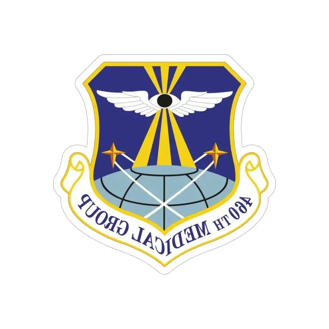 460th Medical Group (U.S. Air Force) REVERSE PRINT Transparent Die-Cut STICKER 5 Inch Die-Cut Transparent - The Sticker Space