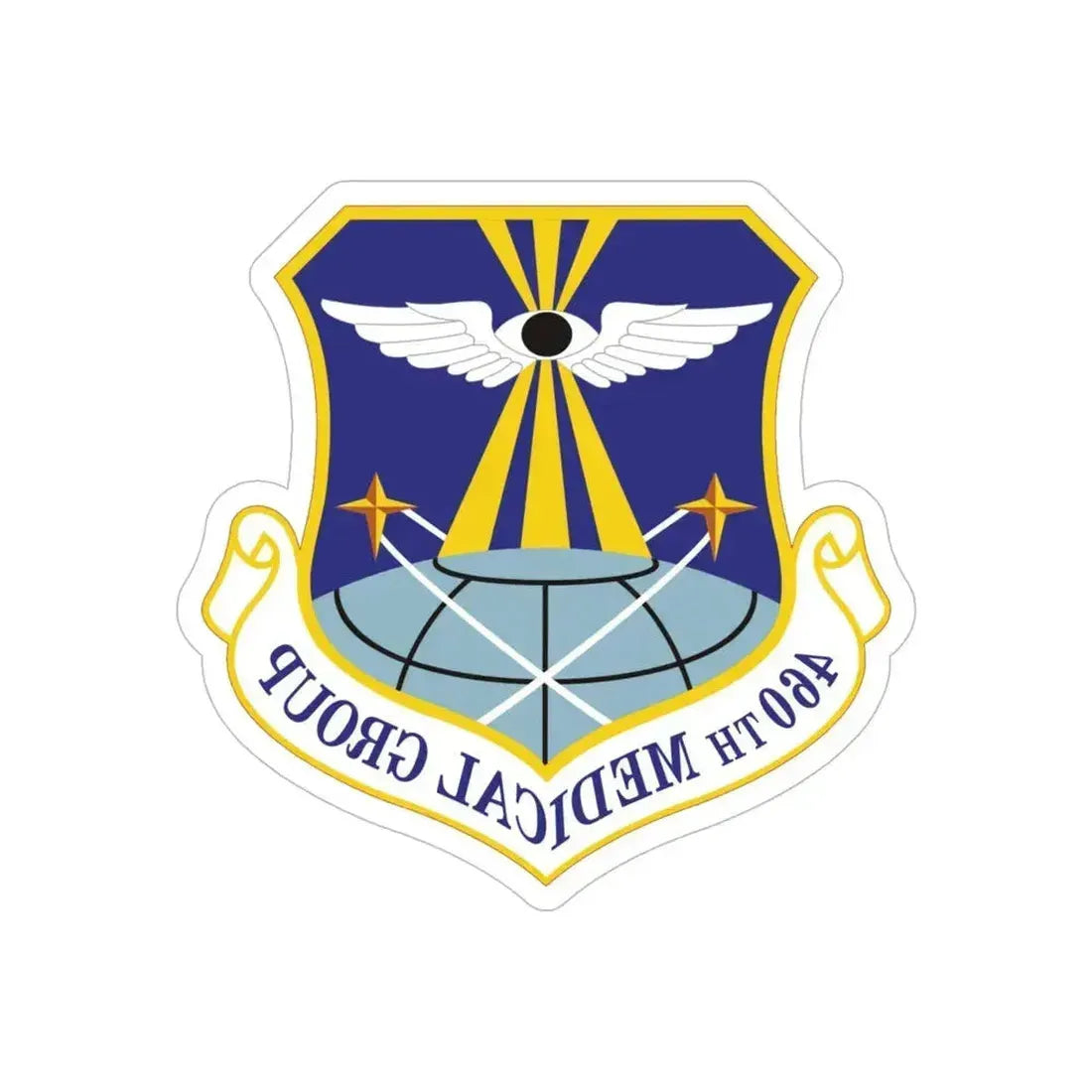 460th Medical Group (U.S. Air Force) REVERSE PRINT Transparent Die-Cut STICKER 6 Inch Die-Cut Transparent - The Sticker Space