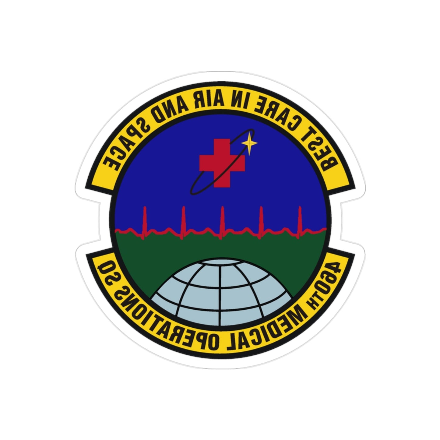 460th Medical Operations Squadron (U.S. Air Force) REVERSE PRINT Transparent STICKER-2" × 2"-The Sticker Space