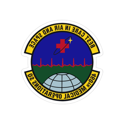 460th Medical Operations Squadron (U.S. Air Force) REVERSE PRINT Transparent STICKER-2" × 2"-The Sticker Space