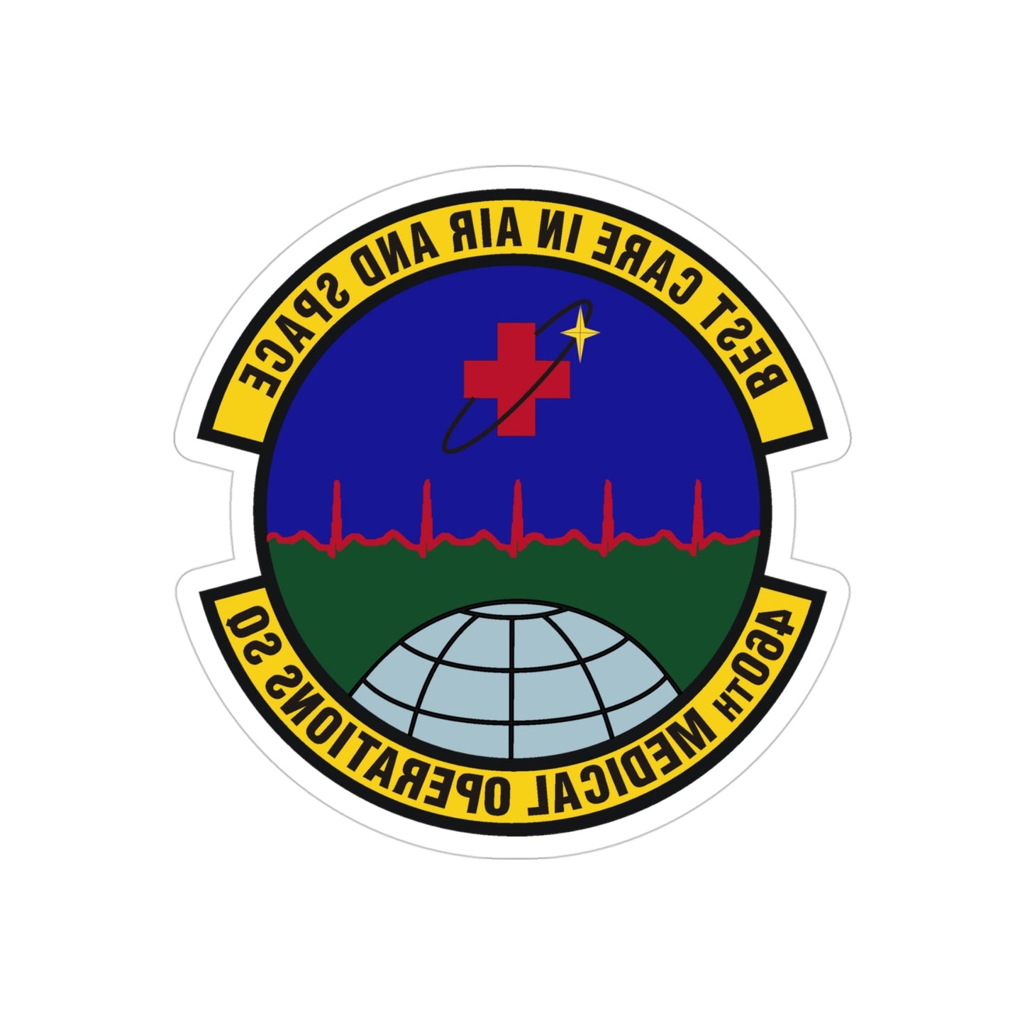 460th Medical Operations Squadron (U.S. Air Force) REVERSE PRINT Transparent STICKER-4" × 4"-The Sticker Space