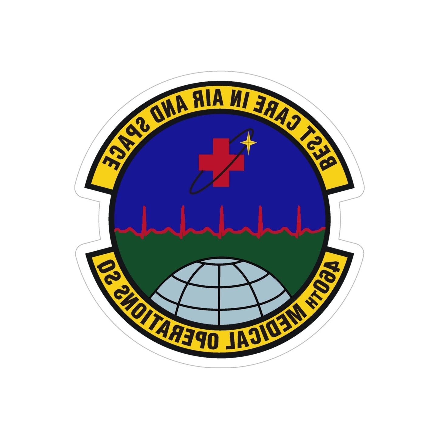 460th Medical Operations Squadron (U.S. Air Force) REVERSE PRINT Transparent STICKER-6" × 6"-The Sticker Space