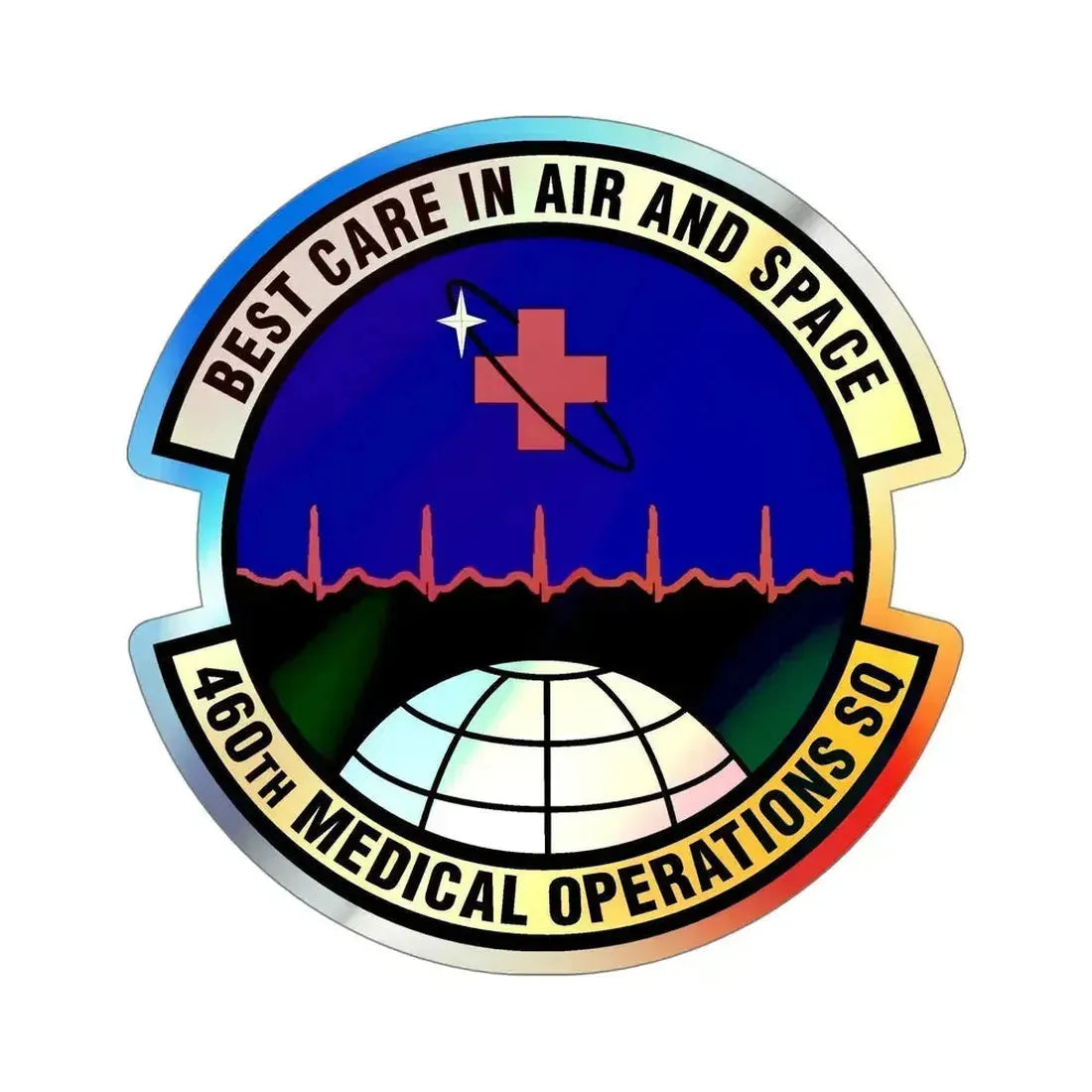 460th Medical Operations Squadron (U.S. Air Force) Holographic STICKER Die-Cut Vinyl Decal 5 Inch Holographic - The Sticker Space