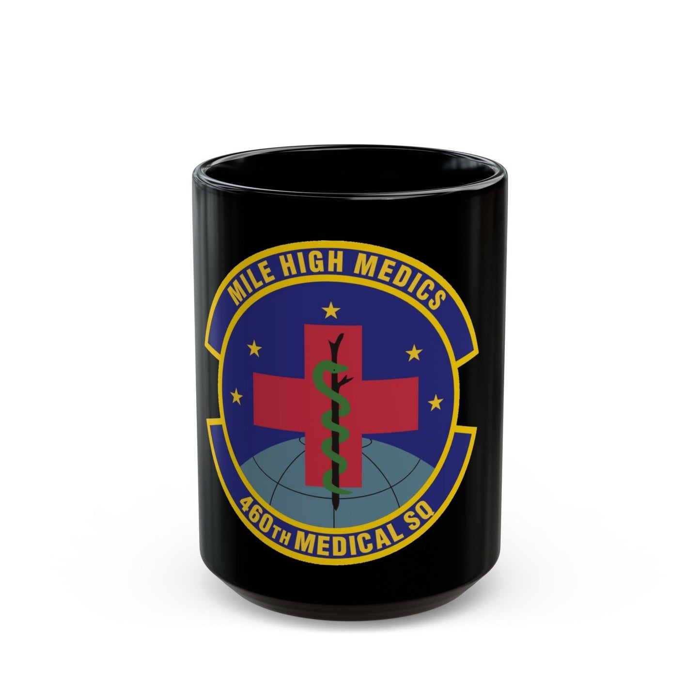 460th Medical Squadron (U.S. Air Force) Black Coffee Mug-15oz-The Sticker Space