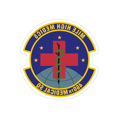 460th Medical Squadron (U.S. Air Force) REVERSE PRINT Transparent STICKER-4" × 4"-The Sticker Space