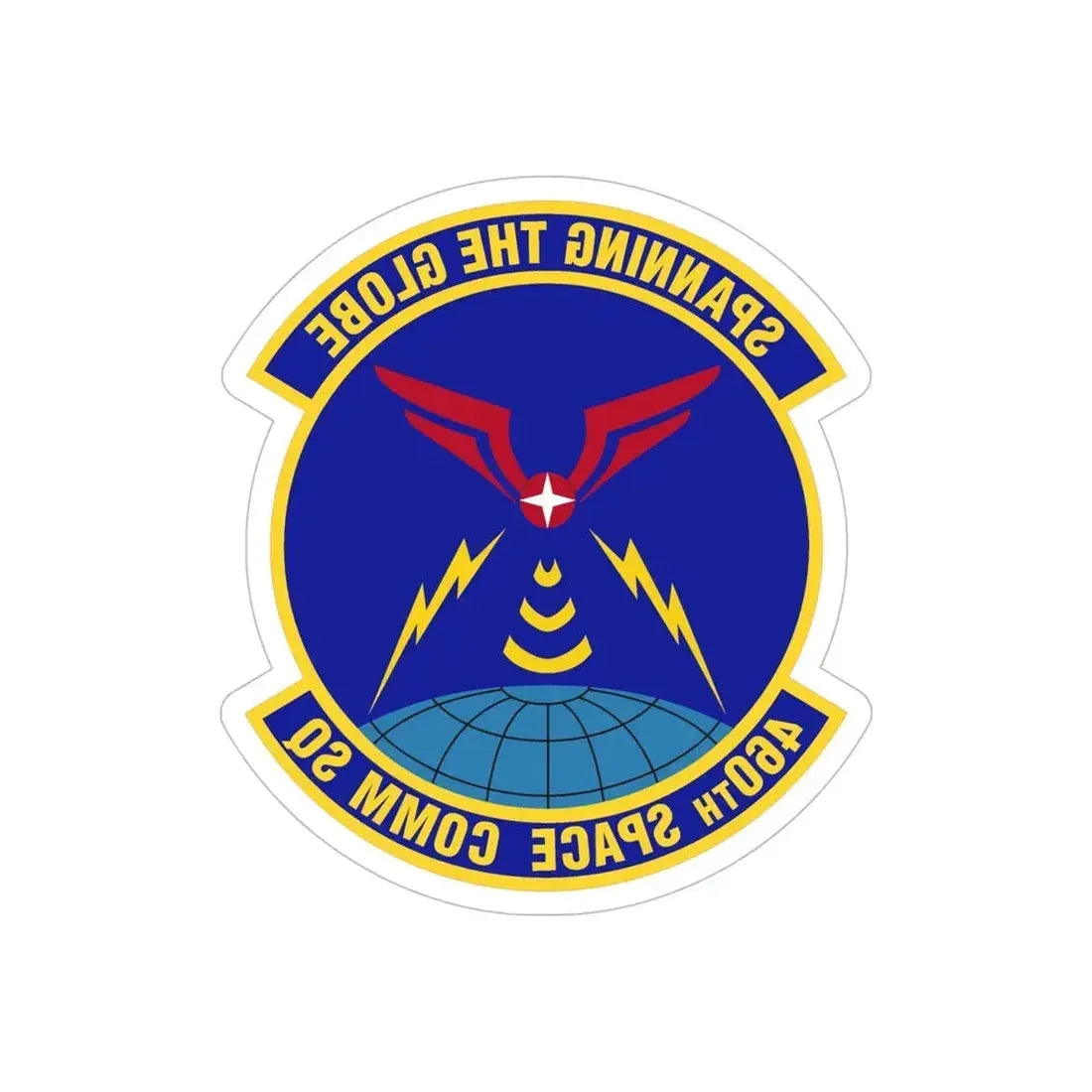 460th Space Communications Squadron (U.S. Air Force) REVERSE PRINT Transparent Die-Cut STICKER - The Sticker Space