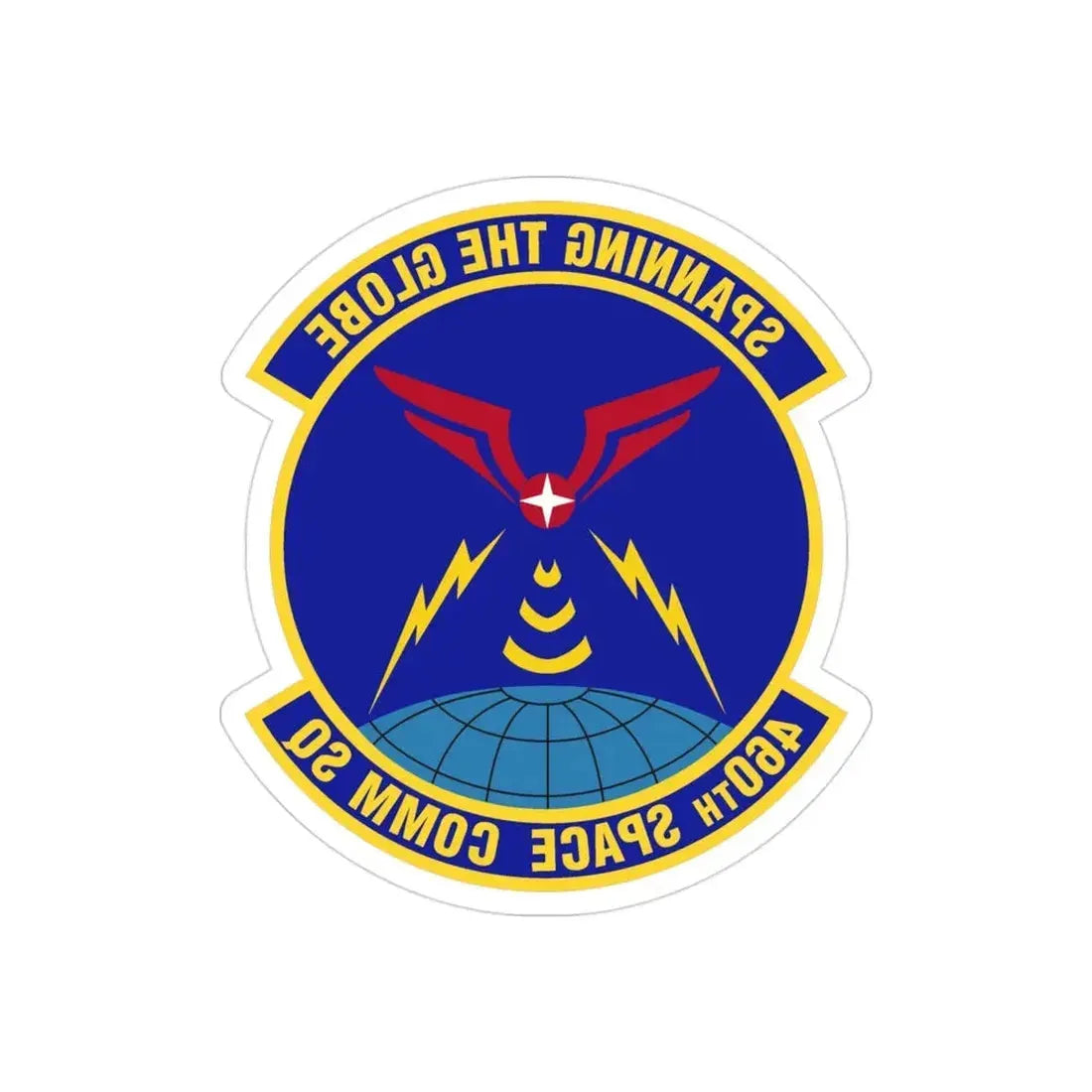 460th Space Communications Squadron (U.S. Air Force) REVERSE PRINT Transparent Die-Cut STICKER - The Sticker Space