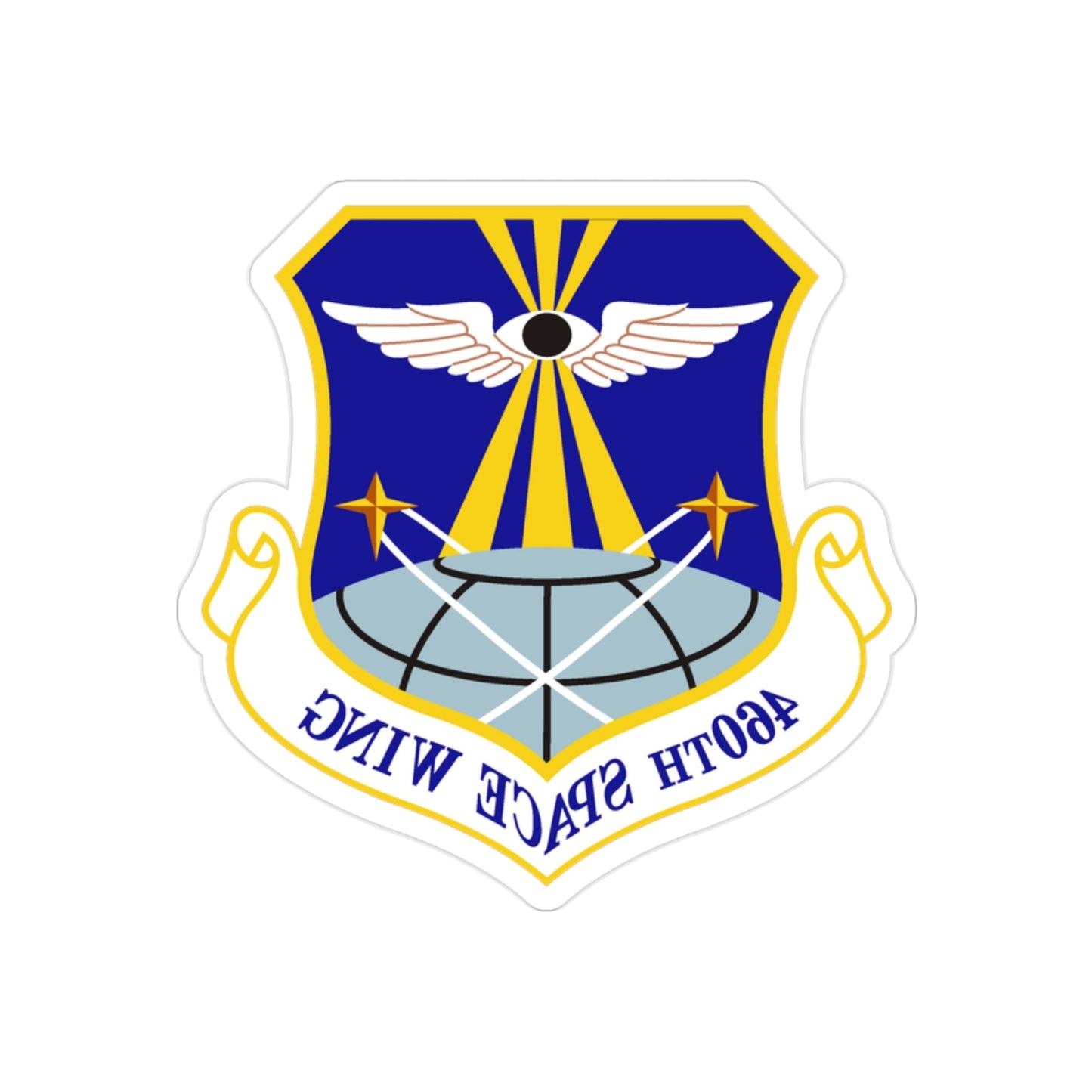 460th Space Wing (U.S. Air Force) REVERSE PRINT Transparent STICKER-2" × 2"-The Sticker Space