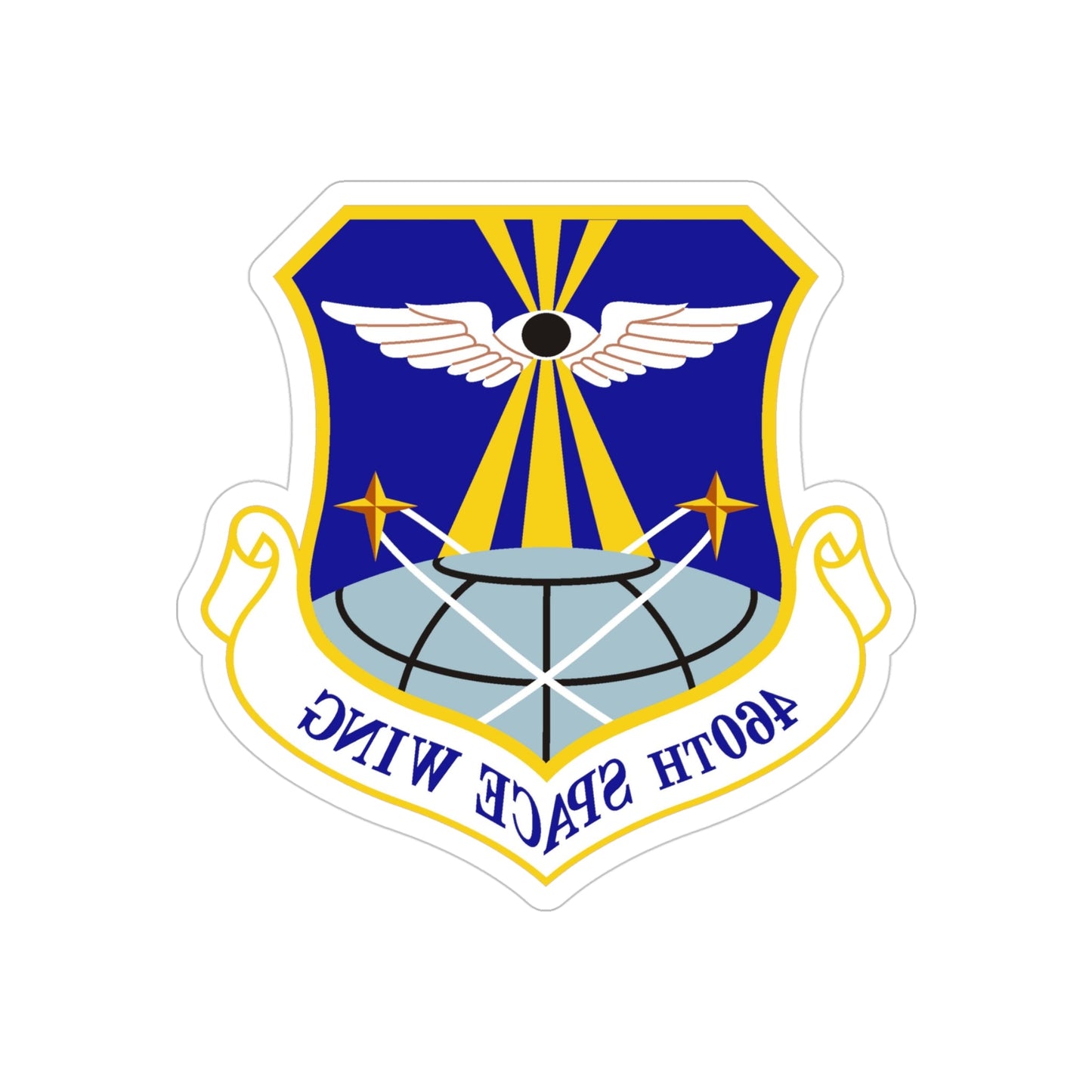 460th Space Wing (U.S. Air Force) REVERSE PRINT Transparent STICKER-4" × 4"-The Sticker Space