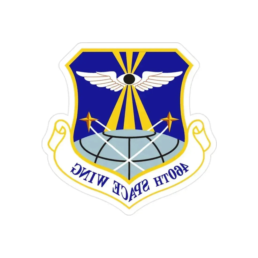 460th Space Wing (U.S. Air Force) REVERSE PRINT Transparent Die-Cut STICKER 2 Inch Die-Cut Transparent - The Sticker Space