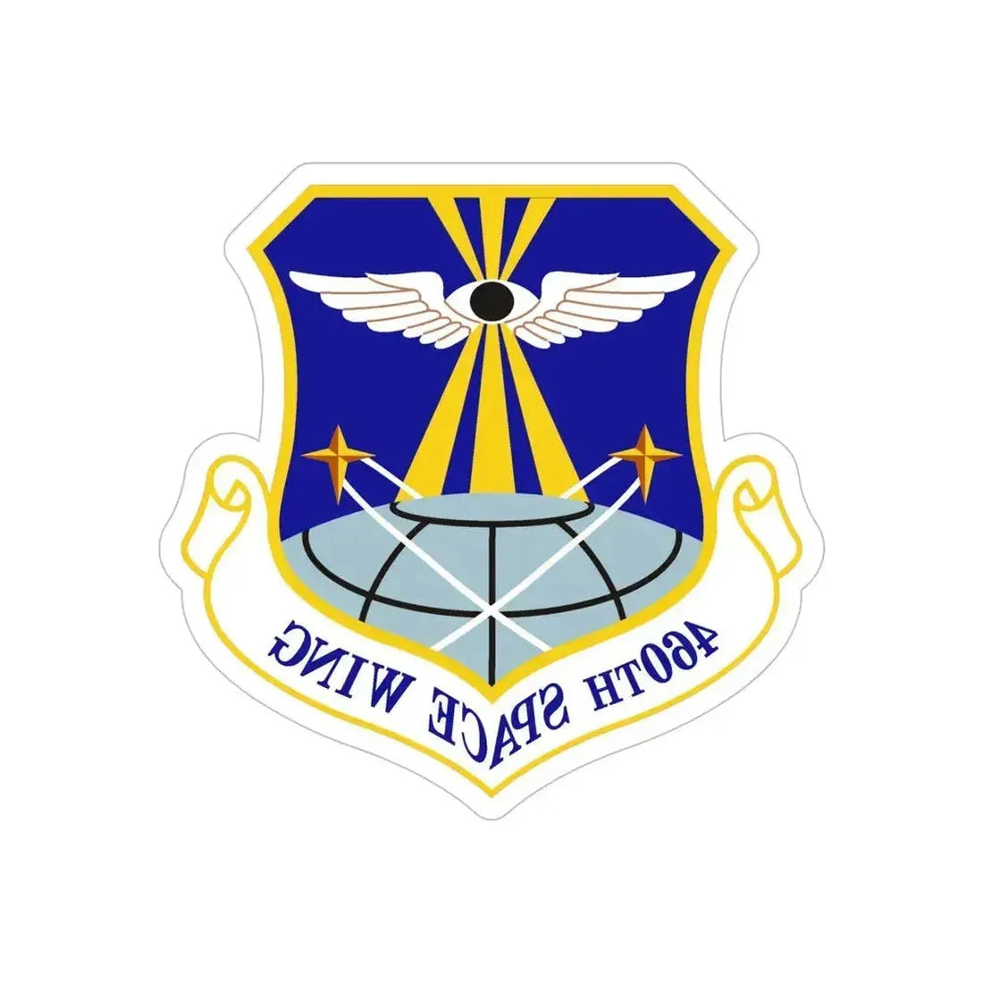 460th Space Wing (U.S. Air Force) REVERSE PRINT Transparent Die-Cut STICKER 6 Inch Die-Cut Transparent - The Sticker Space