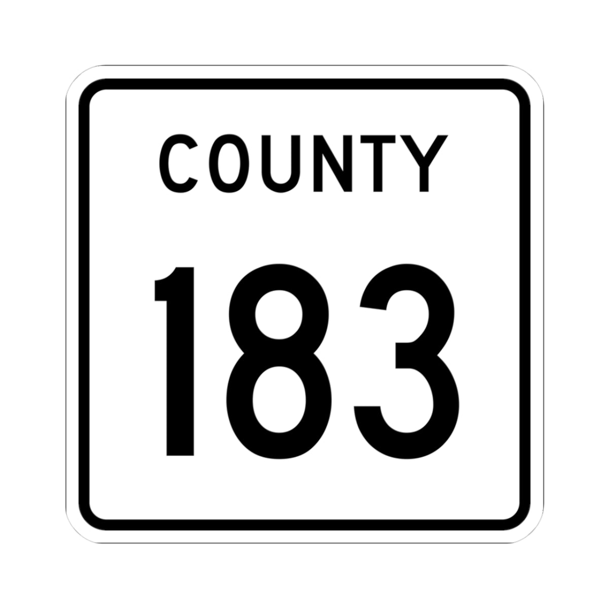 County 183 square (Minnesota) (Road Sign) STICKER Vinyl Kiss-Cut Decal