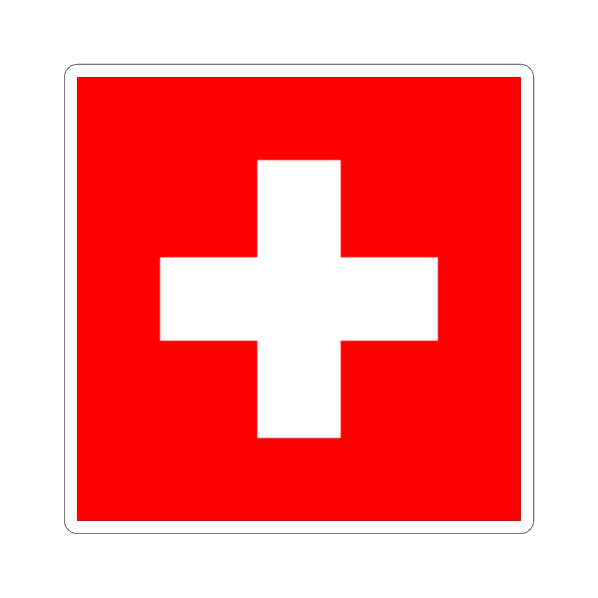 Flag of Switzerland (Switzerland) STICKER Vinyl Kiss-Cut Decal