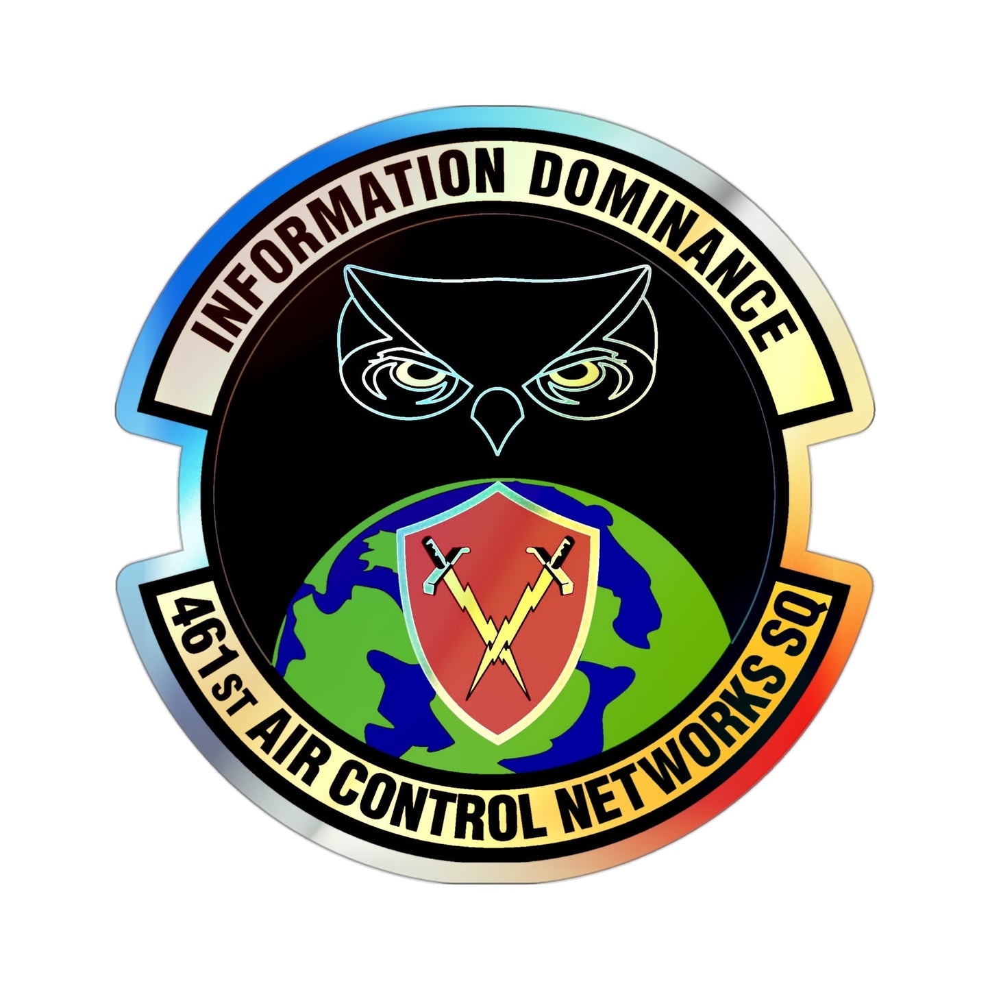 461st Air Control Networks Squadron (U.S. Air Force) Holographic STICKER Die-Cut Vinyl Decal-3 Inch-The Sticker Space