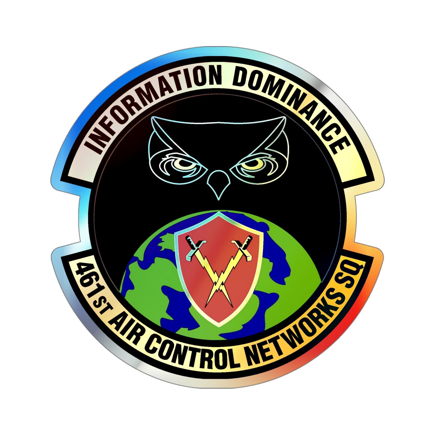 461st Air Control Networks Squadron (U.S. Air Force) Holographic STICKER Die-Cut Vinyl Decal-5 Inch-The Sticker Space