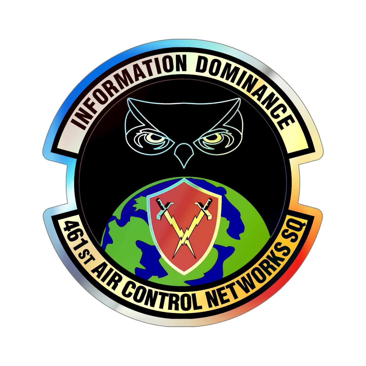 461st Air Control Networks Squadron (U.S. Air Force) Holographic STICKER Die-Cut Vinyl Decal-6 Inch-The Sticker Space