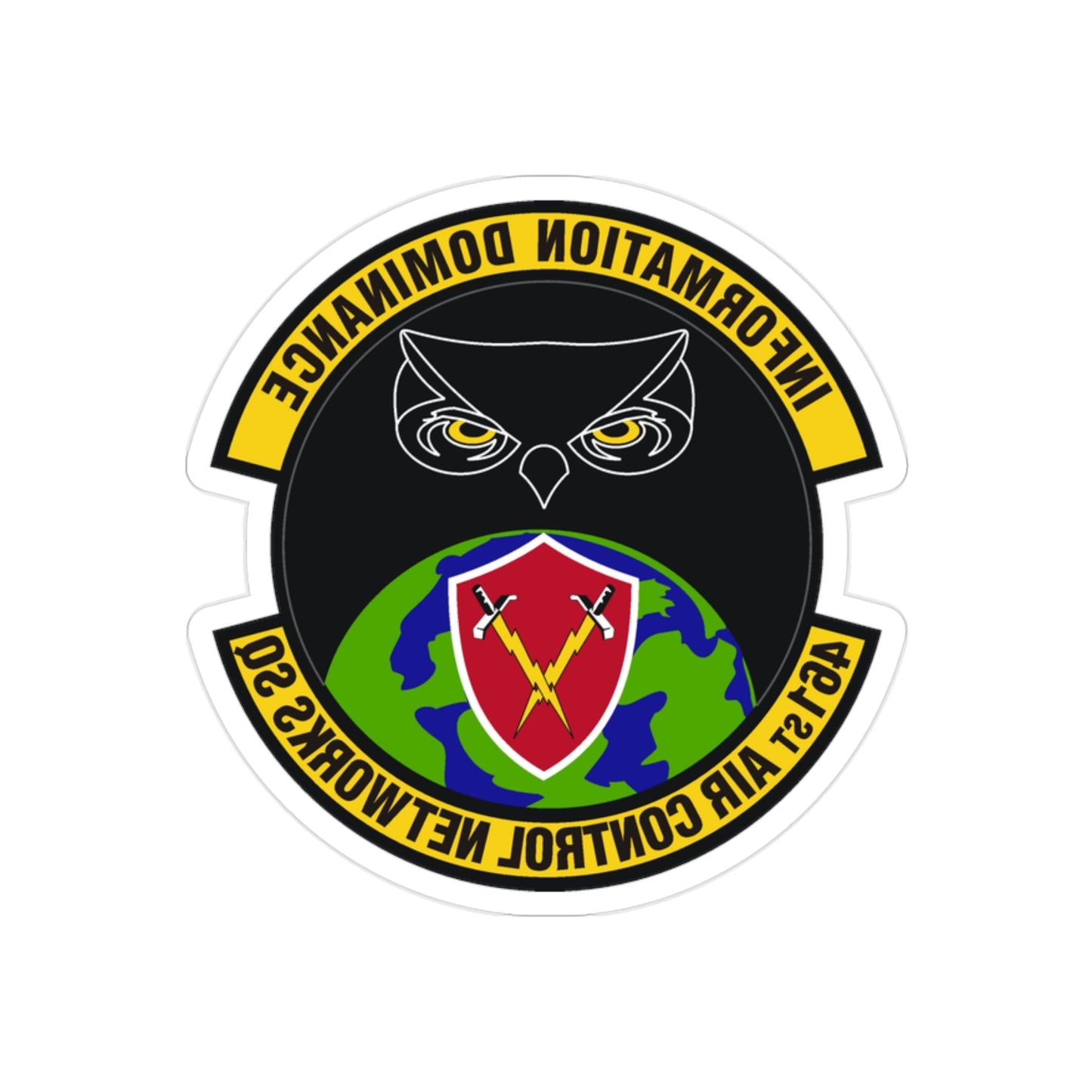 461st Air Control Networks Squadron (U.S. Air Force) REVERSE PRINT Transparent STICKER-2" × 2"-The Sticker Space