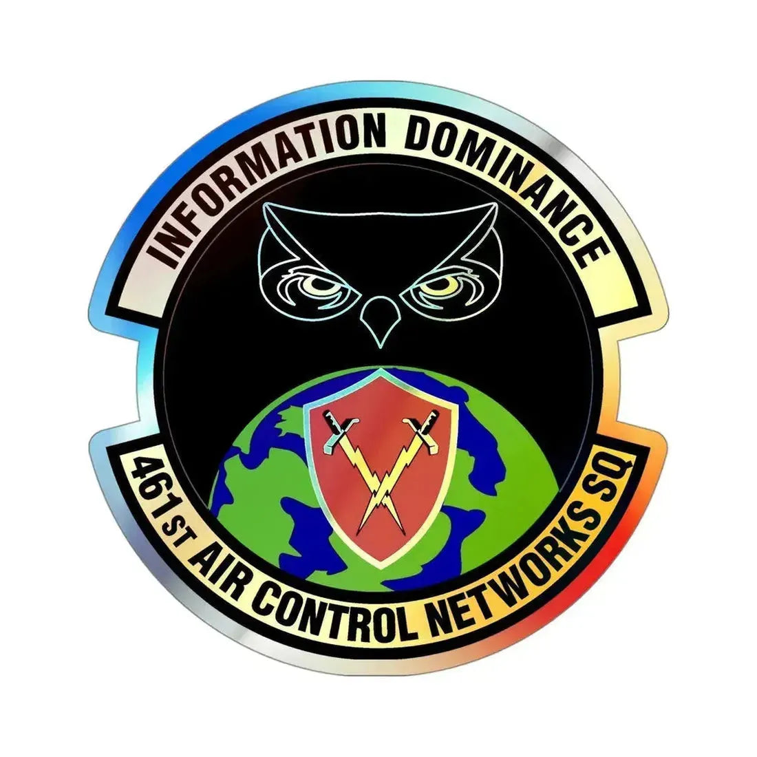 461st Air Control Networks Squadron (U.S. Air Force) Holographic STICKER Die-Cut Vinyl Decal 4 Inch - The Sticker Space