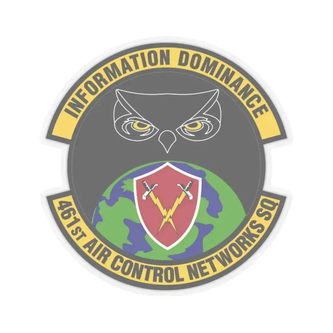 461st Air Control Networks Squadron (U.S. Air Force) STICKER Vinyl Kiss-Cut Decal 2 Inch Transparent - The Sticker Space