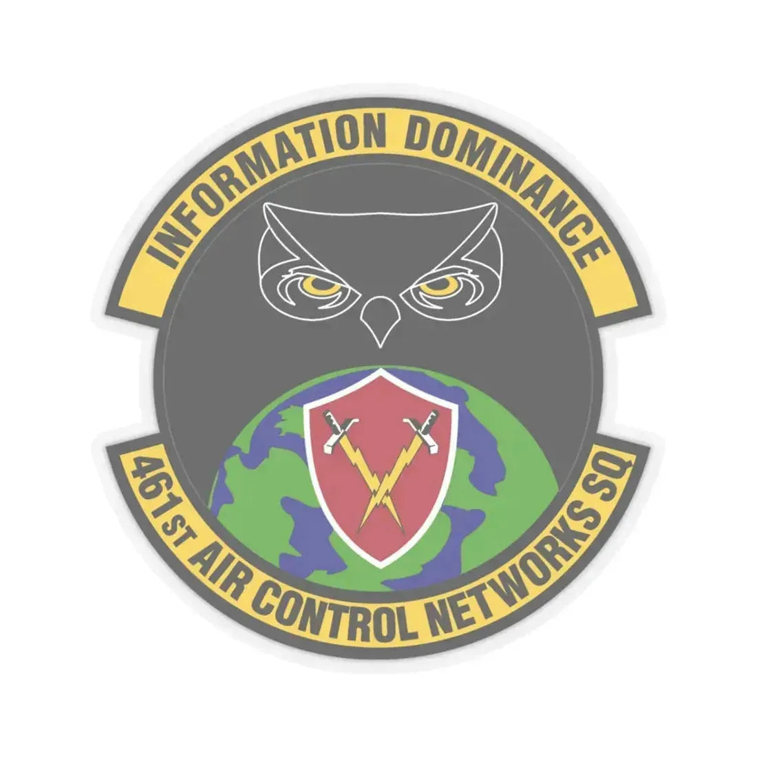 461st Air Control Networks Squadron (U.S. Air Force) STICKER Vinyl Kiss-Cut Decal 3 Inch Transparent - The Sticker Space