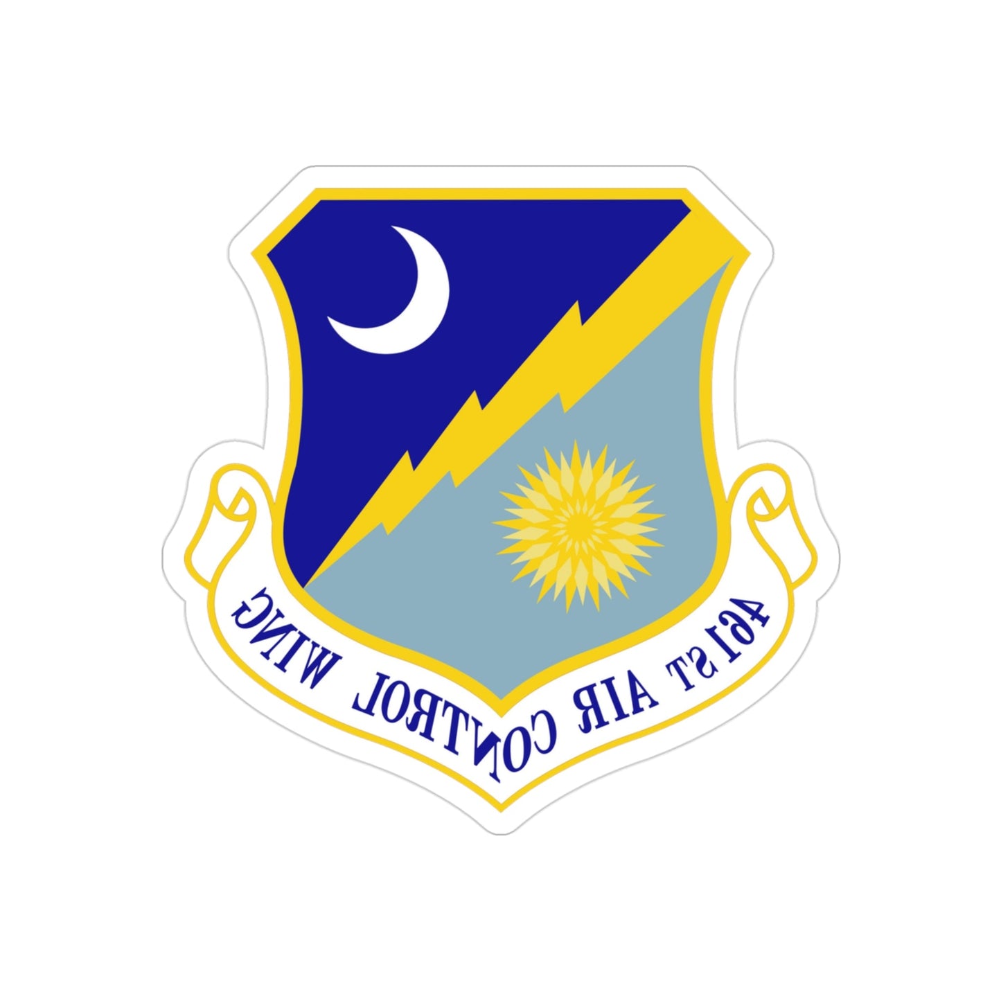 461st Air Control Wing (U.S. Air Force) REVERSE PRINT Transparent STICKER-3" × 3"-The Sticker Space