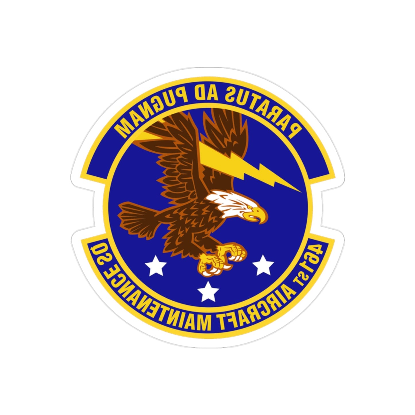 461st Aircraft Maintenance Squadron (U.S. Air Force) REVERSE PRINT Transparent STICKER-2" × 2"-The Sticker Space