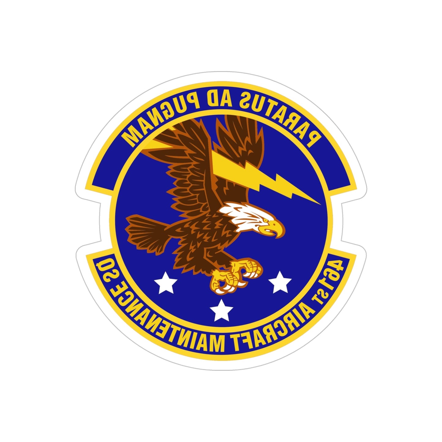 461st Aircraft Maintenance Squadron (U.S. Air Force) REVERSE PRINT Transparent STICKER-5" × 5"-The Sticker Space